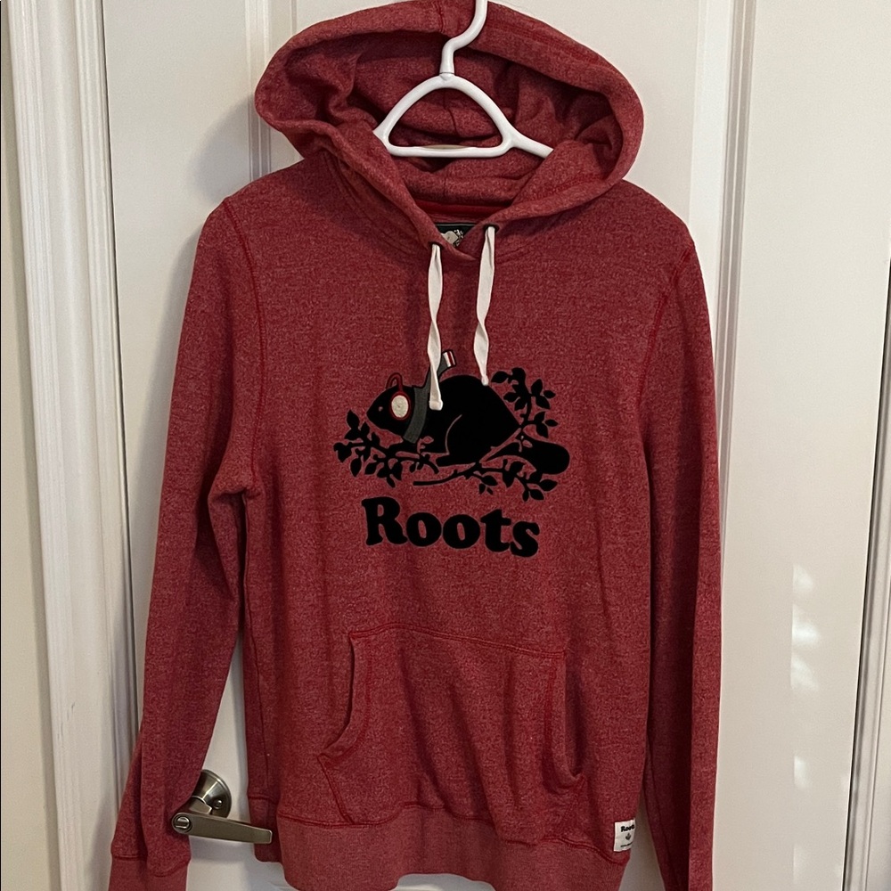 Roots Maroon Hoodie with Black Logo size S